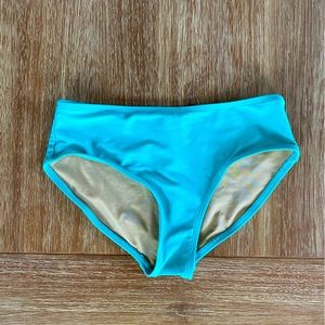 Old Navy Girls Solid Aqua Bikini Swimsuit Bottom Size Large